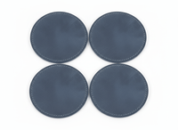 4 Pack Original Leather Coasters Set with Holder – 4 Inch Round Drink Mats - 