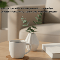 4 Pack Original Leather Coasters Set with Holder – 4 Inch Round Drink Mats - 