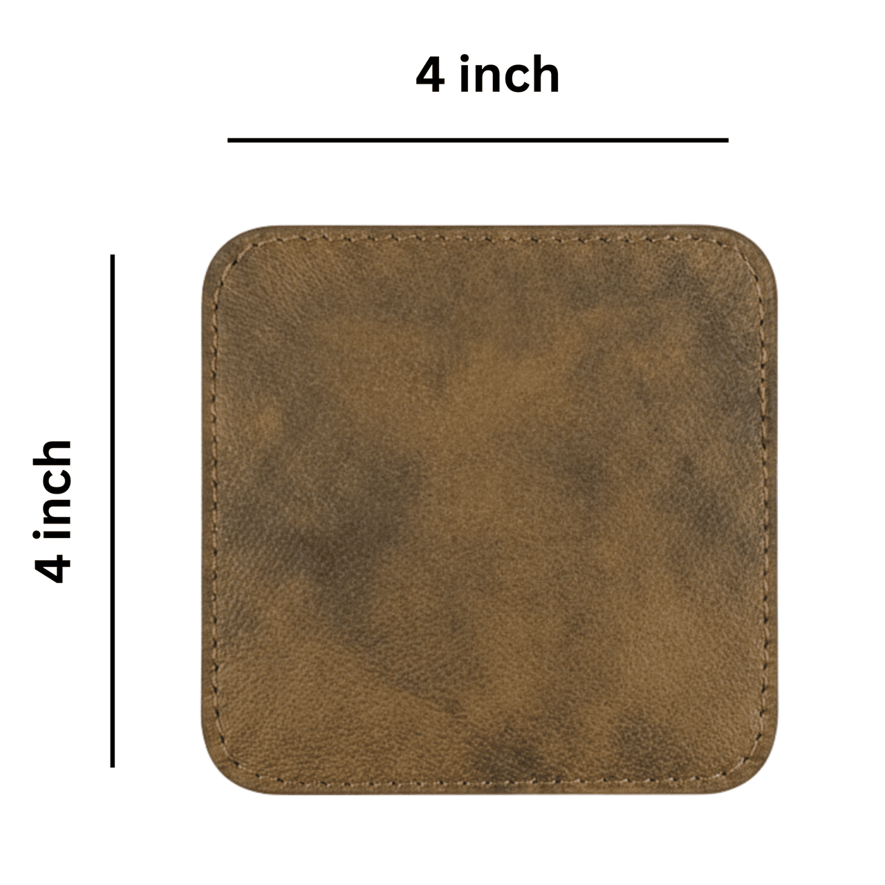 4 Pack Original Leather Coasters Set with Holder – 4 Inch Round Drink Mats - 