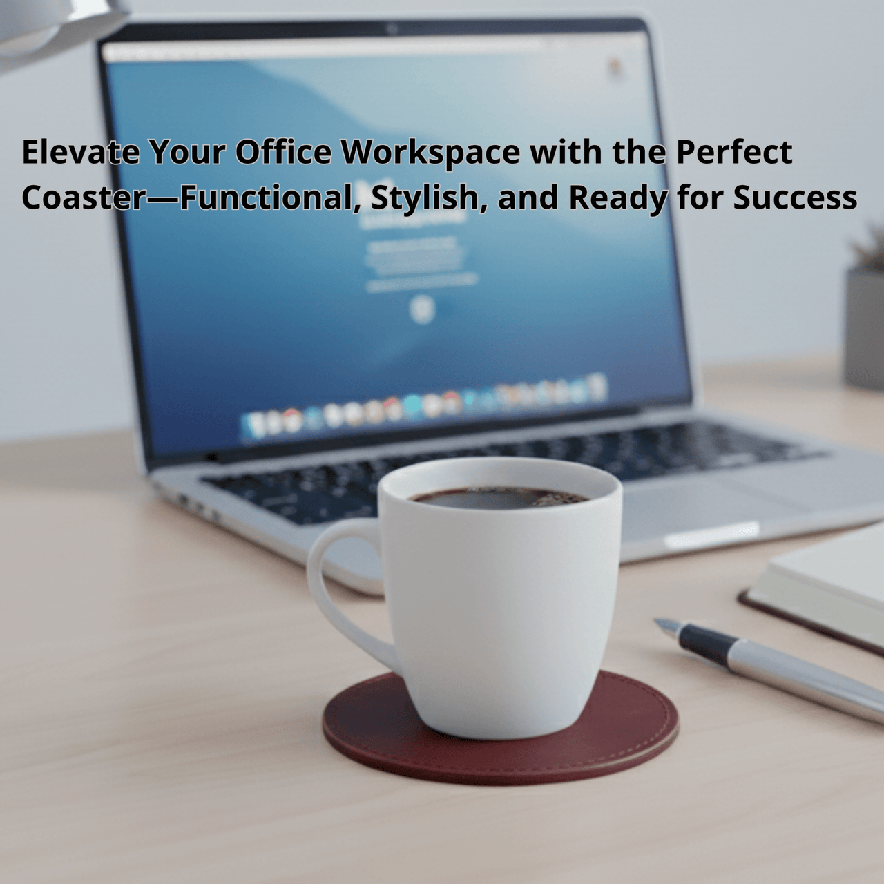 4 Pack Original Leather Coasters Set with Holder – 4 Inch Round Drink Mats - 