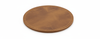 4 Pack Original Leather Coasters Set with Holder – 4 Inch Round Drink Mats - 