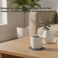 4 Pack Original Leather Coasters Set with Holder – 4 Inch Round Drink Mats - 