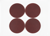 4 Pack Original Leather Coasters Set with Holder – 4 Inch Round Drink Mats - 