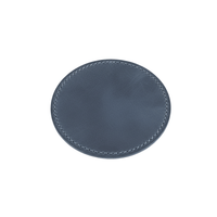 4 Pack Original Leather Coasters Set with Holder – 4 Inch Round Drink Mats - 