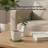 4 Pack Original Leather Coasters Set with Holder – 4 Inch Round Drink Mats - 