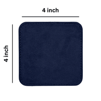 4 Pack Original Leather Coasters Set with Holder – 4 Inch Round Drink Mats - 