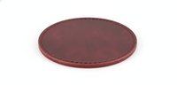 4 Pack Original Leather Coasters Set with Holder – 4 Inch Round Drink Mats - 