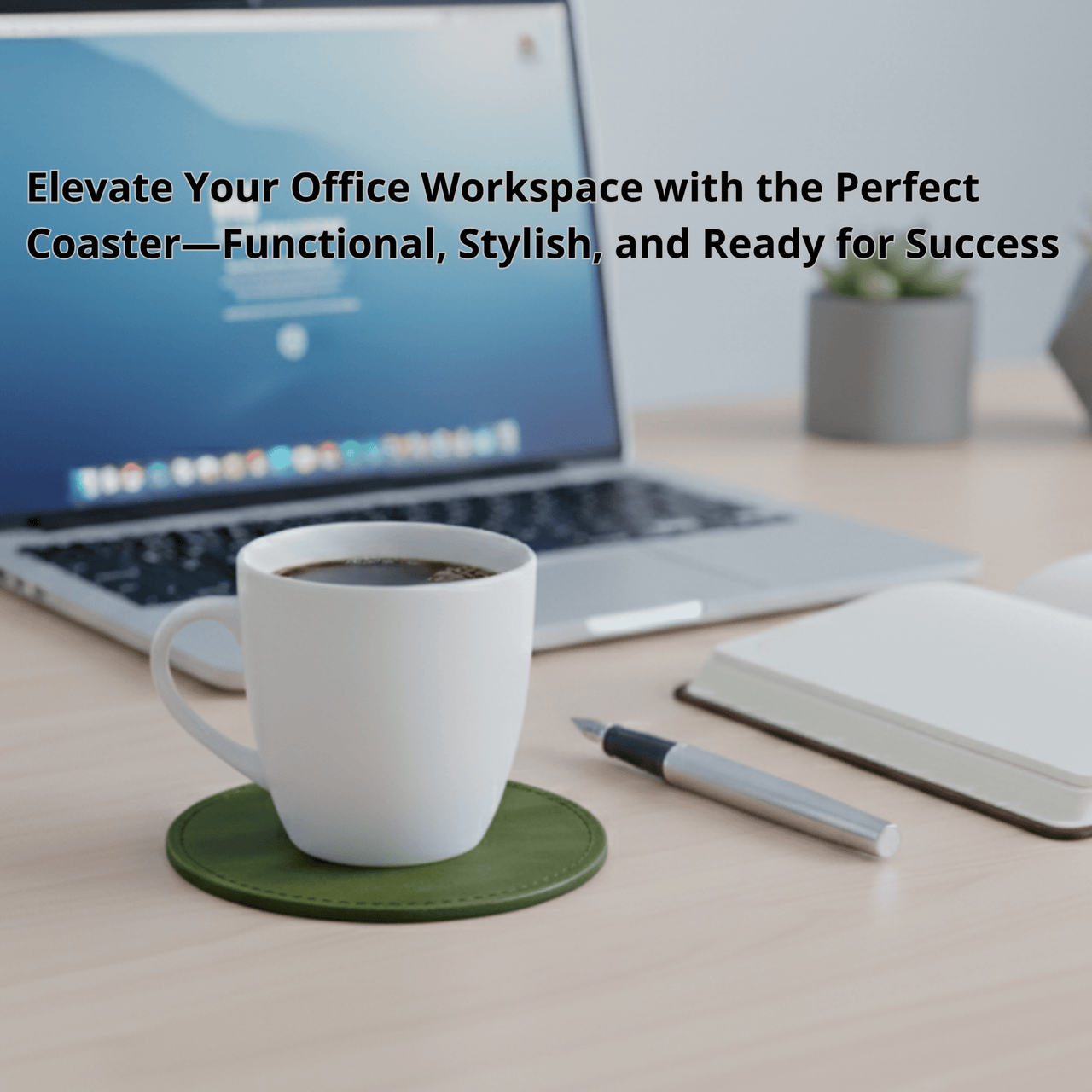 4 Pack Original Leather Coasters Set with Holder – 4 Inch Round Drink Mats - 