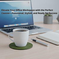 4 Pack Original Leather Coasters Set with Holder – 4 Inch Round Drink Mats - 