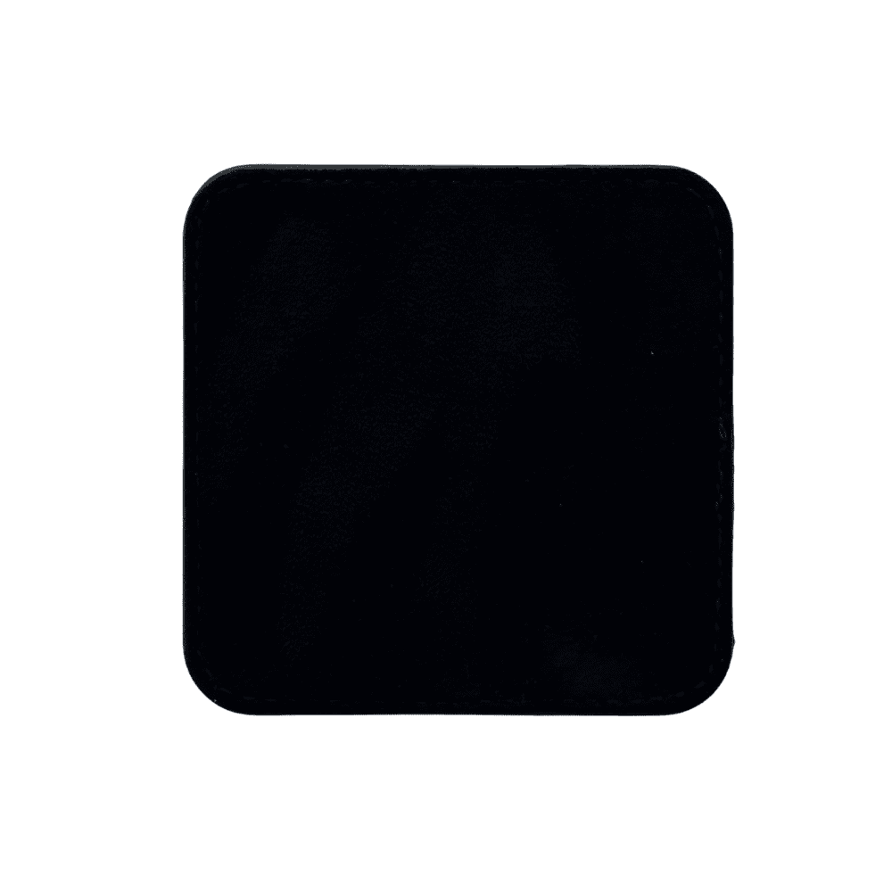 4 pack original leather coasters set with holder – 4 inch round drink mats - 