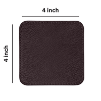 4 Pack Original Leather Coasters Set with Holder – 4 Inch Round Drink Mats - 