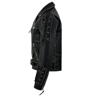 Brando Style Antique Rub Off Lace Leather Jacket