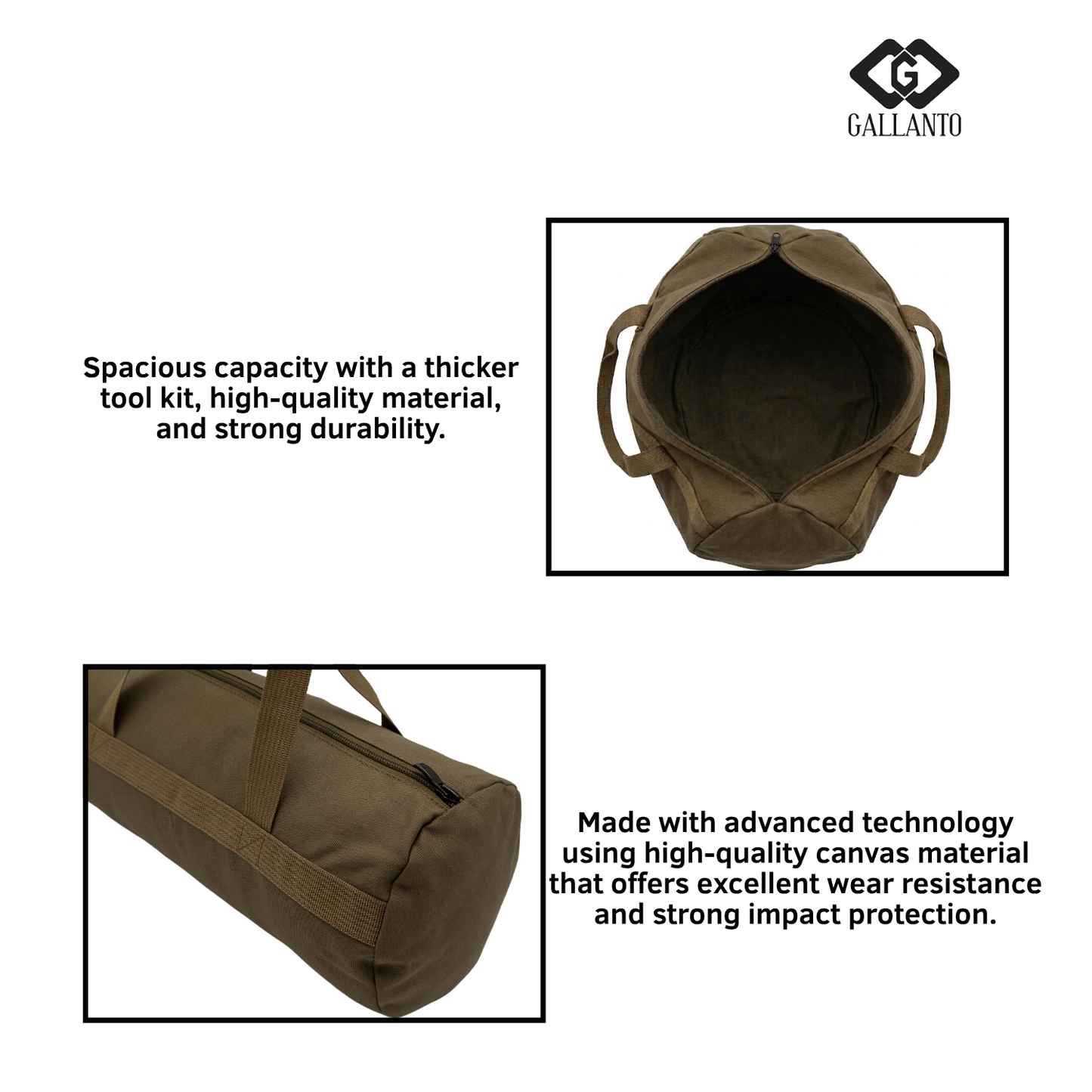 premium heavy duty canvas tool bag-small cylindrical tool bag