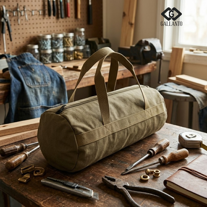 Premium Heavy Duty Canvas Tool Bag-Small Cylindrical Tool Bag