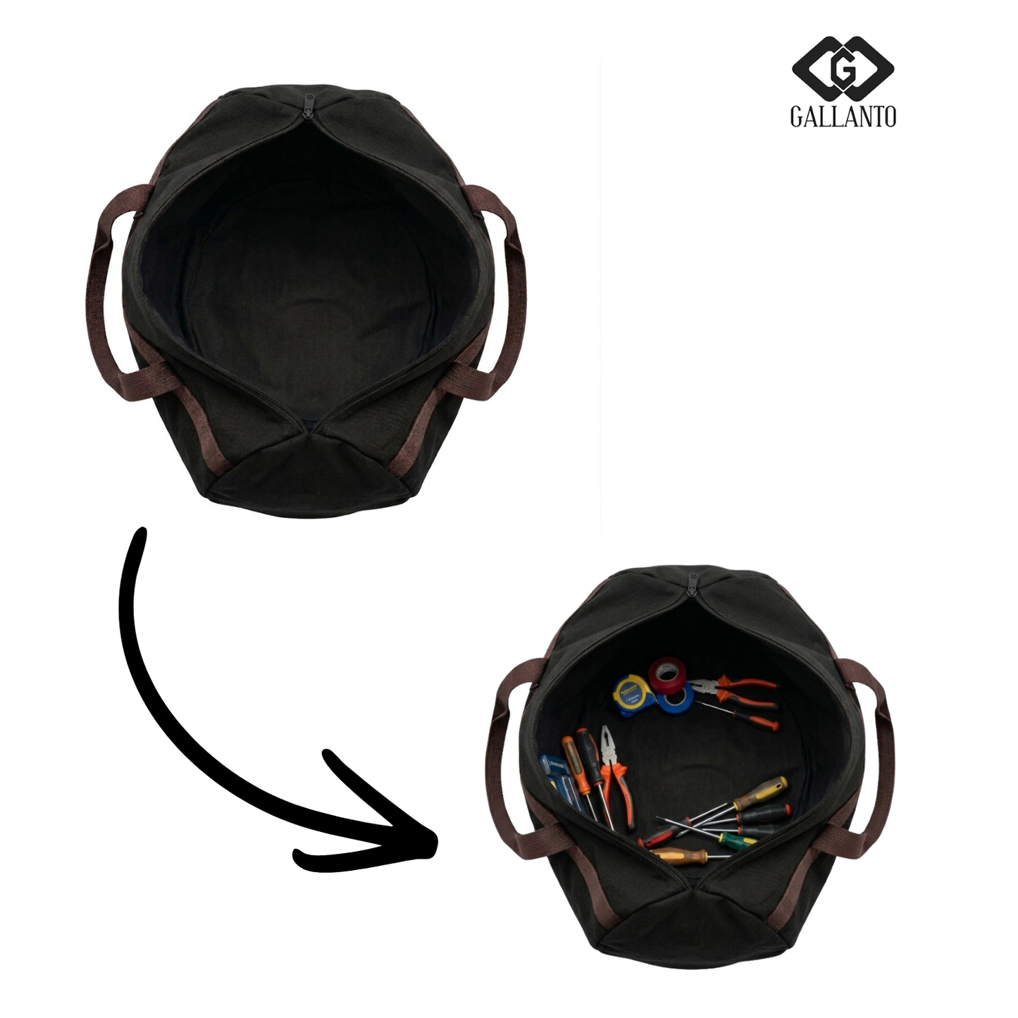 premium heavy duty canvas tool bag-small cylindrical tool bag