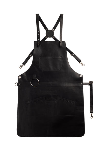 Real Leather Multi-Pocket Apron Butcher Apron - BBQ Apron - Cooking Apron