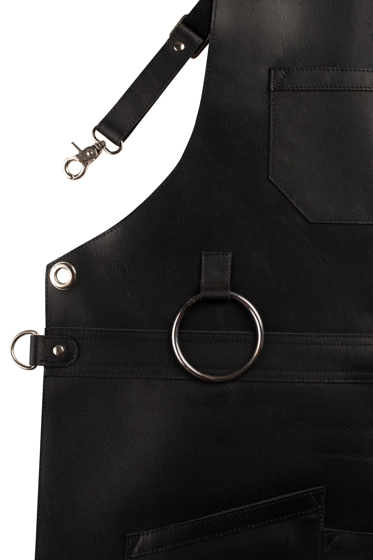Real Leather Multi-Pocket Apron Butcher Apron - BBQ Apron - Cooking Apron