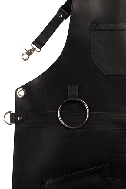 Real Leather Multi-Pocket Apron Butcher Apron - BBQ Apron - Cooking Apron