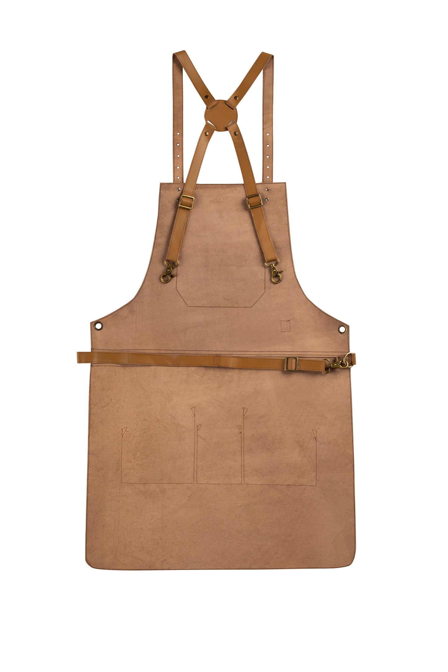 real leather multi-pocket apron butcher apron - bbq apron - cooking apron
