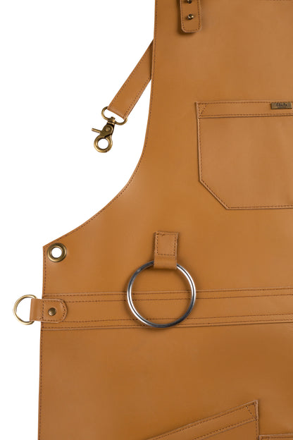 Real Leather Multi-Pocket Apron Butcher Apron - BBQ Apron - Cooking Apron