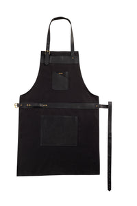 Apron with Leather Straps – Ideal for barbecue apron, Grilling, Woodworking, Chefs, and Butchers