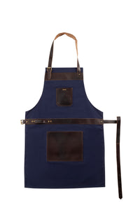 Apron with Leather Straps – Ideal for barbecue apron, Grilling, Woodworking, Chefs, and Butchers