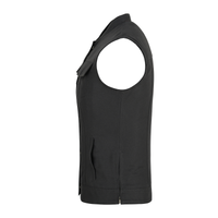 Women Waistcoat in Black Cotton Twill with Multiple Pockets