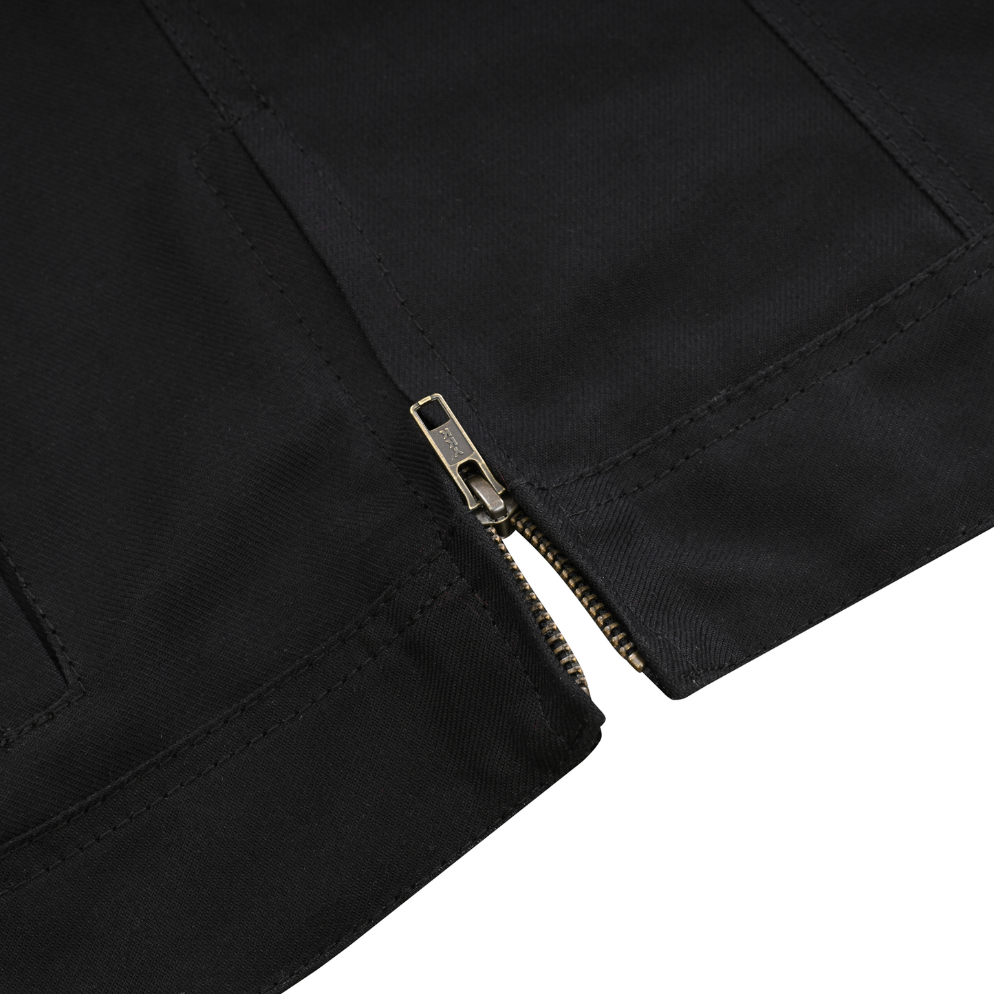 women waistcoat in black cotton twill with multiple pockets