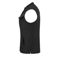 Women Waistcoat in Black Cotton Twill with Multiple Pockets