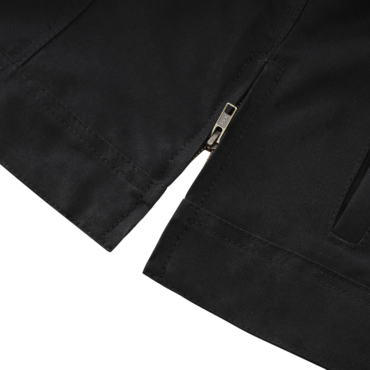 women waistcoat in black cotton twill with multiple pockets