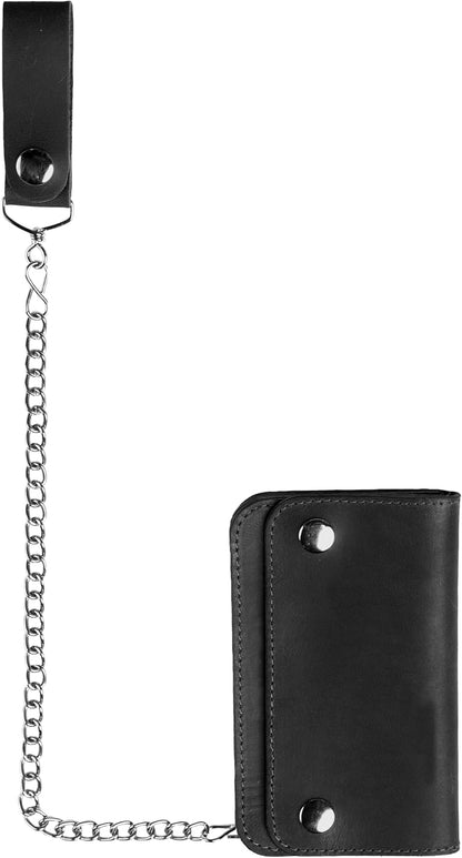 Gallanto Men’s Leather Biker Wallet – Chain Wallet – Bifold Design – Available in 6" and 7" Sizes