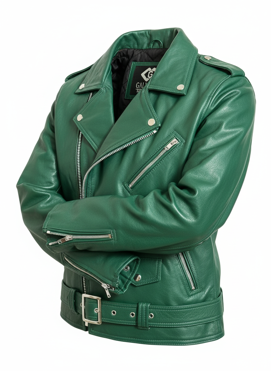 Black Classic Womens Brando Motorcycle Leather Jacket Ladies Biker Cowhide