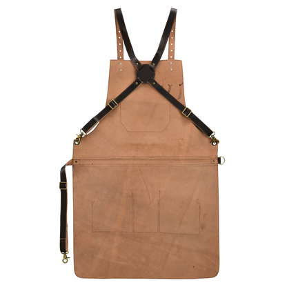 Real Leather Multi-Pocket Apron Butcher Apron - BBQ Apron - Cooking Apron