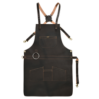 Real Leather Multi-Pocket Apron Butcher Apron - BBQ Apron - Cooking Apron