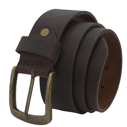 Leather Belts for Men Plain Genuine Leather Belt Black & Brown