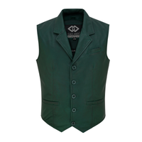 Mens Blazer Style Formal Brown Leather Vest