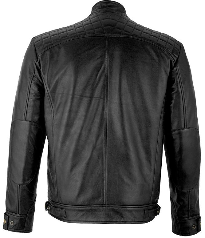 Mens Retro Vintage Grey Style Zipped Diamond Casual Biker Leather Jacket