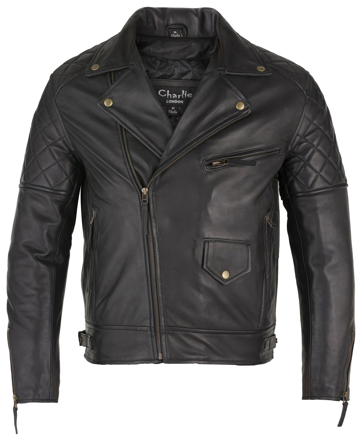 mens ashwood diamond vintage brown biker style leather jacket