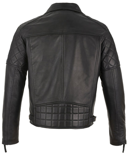 Mens Ashwood Diamond Vintage Brown Biker Style Leather Jacket