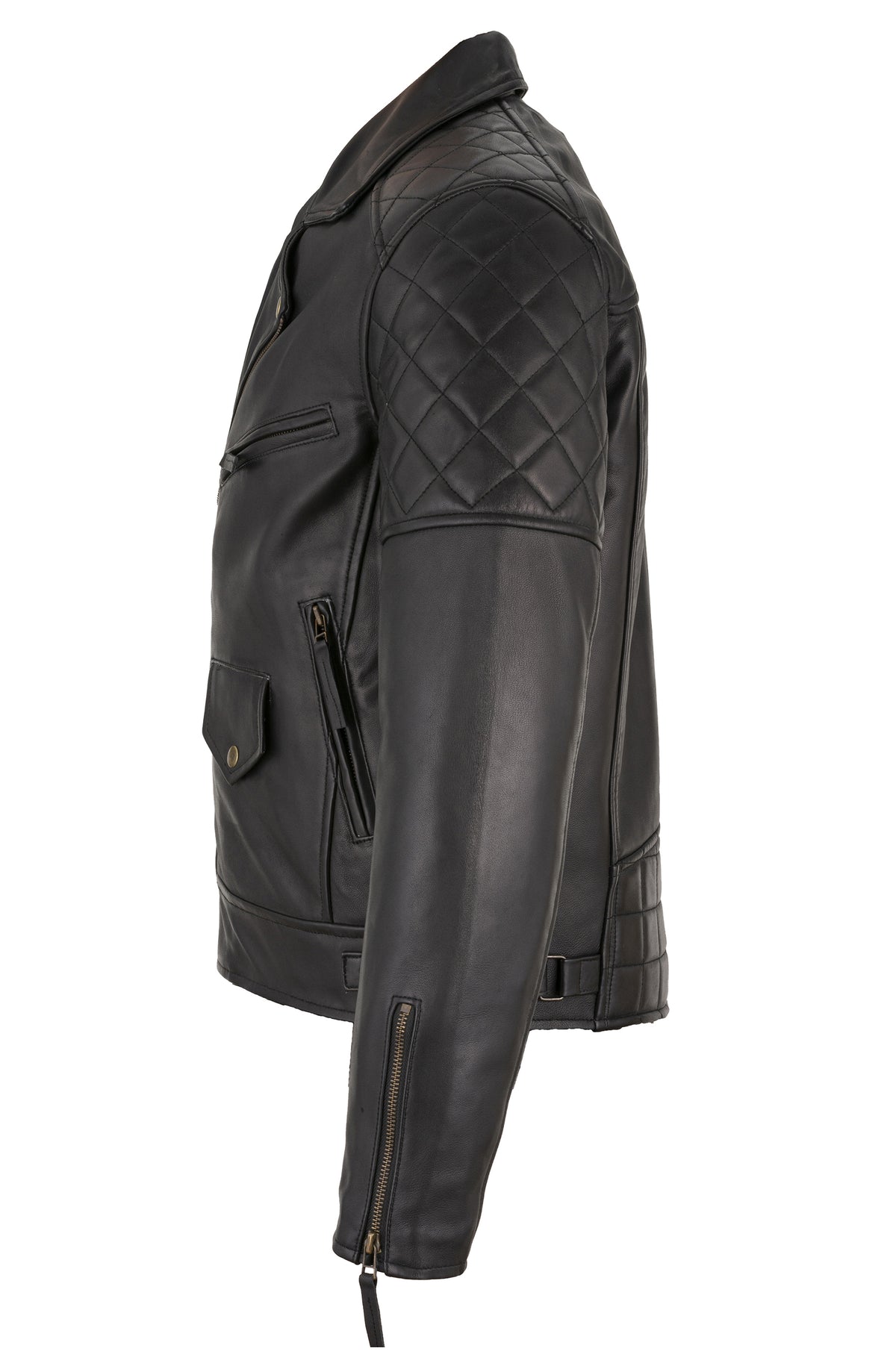 mens ashwood diamond vintage brown biker style leather jacket