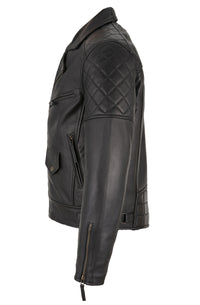Mens Ashwood Diamond Vintage Brown Biker Style Leather Jacket