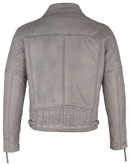 Mens Ashwood Diamond Vintage Brown Biker Style Leather Jacket