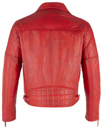Mens Ashwood Diamond Vintage Brown Biker Style Leather Jacket