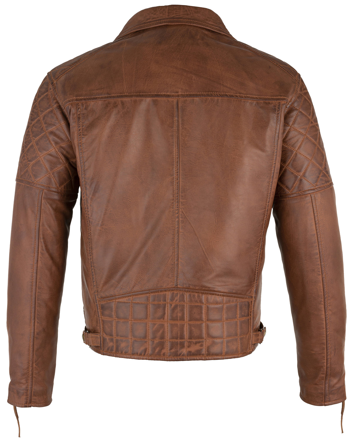 mens ashwood diamond vintage brown biker style leather jacket