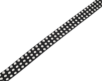Premium Leather Belts with Round Pyramids Design & Steel Buckle for All