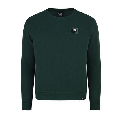 Mens Sweatshirts in Organic Cotton with Embroided Logo Crew Neck