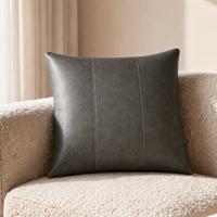 Genuine Leather Striped Cushion Covers – Set of 2 in Nine Colours
