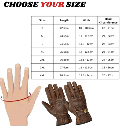 Gallanto Brown Motorcycle Armoured Leather Summer Vented Gloves