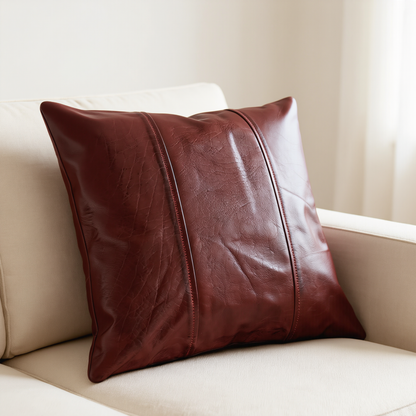 Genuine Leather Striped Cushion Covers – Set of 2 in Nine Colours