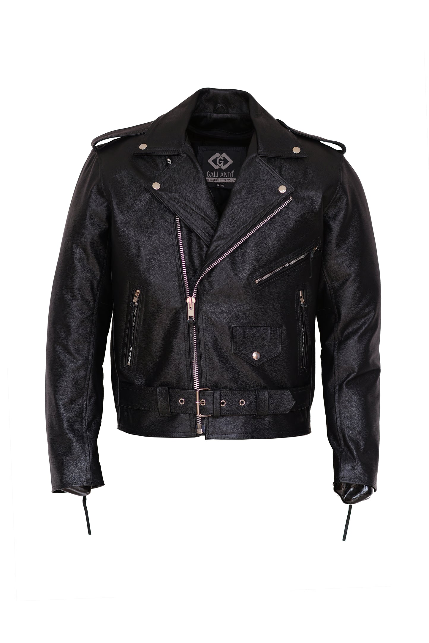 men's leather jackets-full grain cowhide brando biker jacket